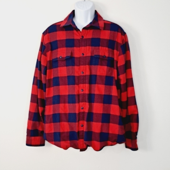 Vineyard Vines Deepwood Plaid Calypso Red Lumberjack Shacket - Picture 1 of 9